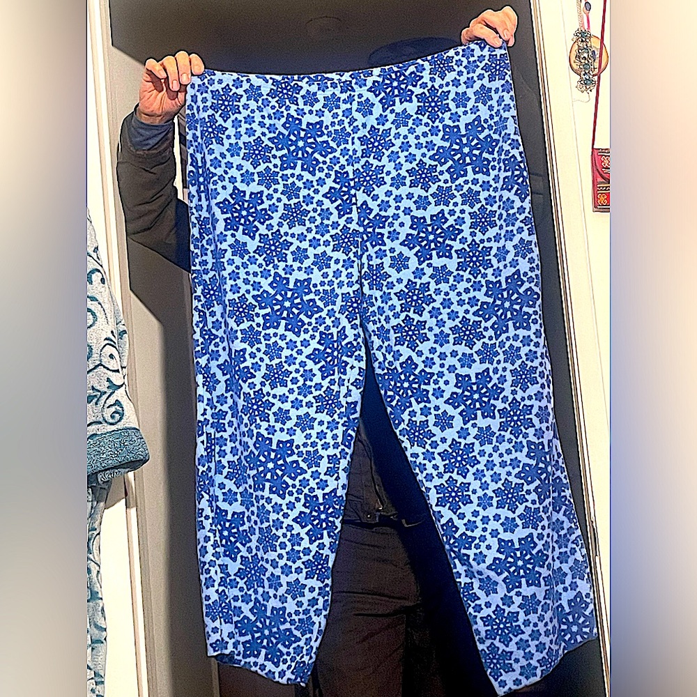 Fleece pants vintage Kmart soft blue snowflake design 2X